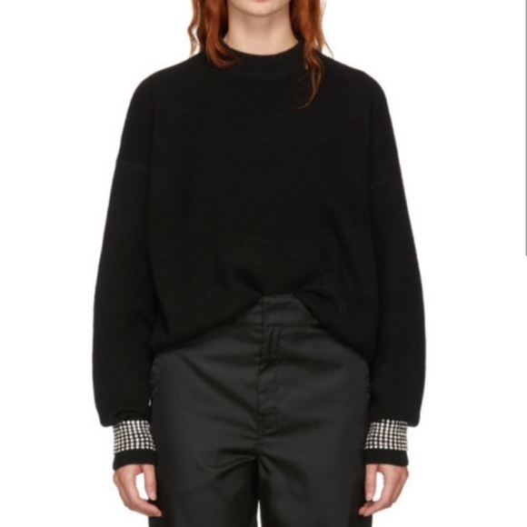 Alexander Wang crystal cuff black wool sweater sz S in great condition - Picture 1 of 5